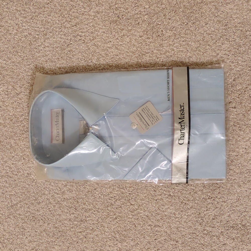 CharterMaster Blue Short Sleeve Shirt - 14.5
